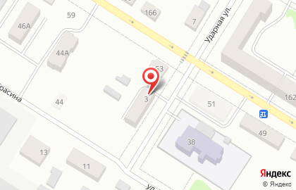 Продовольственный магазин на Ударной улице на карте