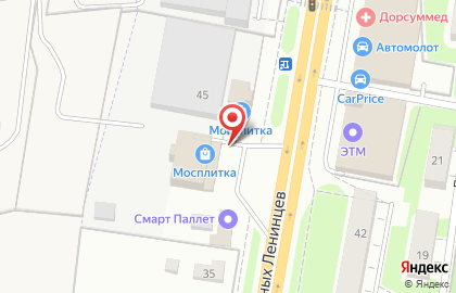 Салон напольных покрытий и дверей Олимп паркета на проспекте Юных Ленинцев на карте