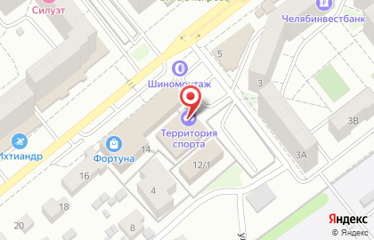 Фитнес-клуб Территория спорта в Курчатовском районе на карте