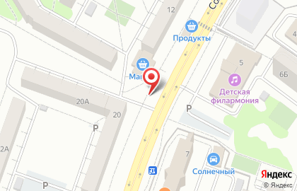 Киоск по продаже фруктов и овощей на Солнечной улице на карте