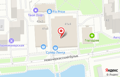 Киоск фастфудной продукции, район Марьино на Новочеркасском бульваре на карте