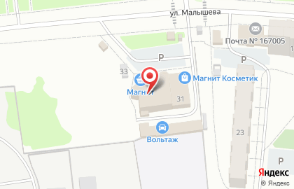 Ивент на улице Малышева на карте