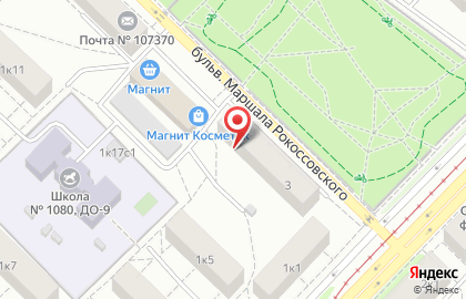 Арт-кластер Восток на бульваре Маршала Рокоссовского на карте
