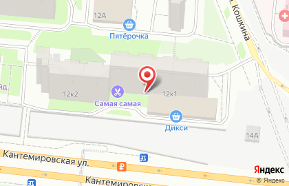 Магазин канцтоваров и игрушек Кнопка на Кантемировской улице на карте