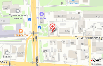 Продуктовый магазин Анна на Турмалиновской улице на карте