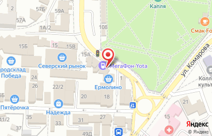 Оператор связи МТС на улице Комарова на карте