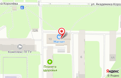 Банкомат КБ Петрокоммерц, филиал в г. Перми, Ленинский район на улице Академика Королёва на карте