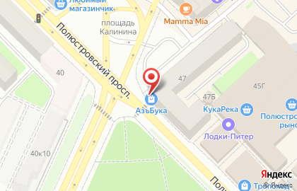 Магазин АзъБука на Полюстровском проспекте на карте