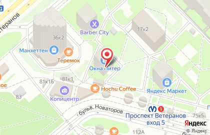 Экомаркет Компас Здоровья на метро Проспект Ветеранов на карте