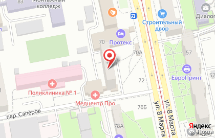 ООО Ломбард Зенит в переулке Сапёров на карте