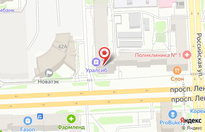 Банк УРАЛСИБ в Центральном районе на карте