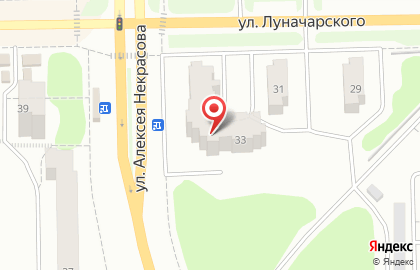 Продуктовый магазин Йола-маркет на улице Луначарского на карте