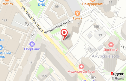 Столовая Смак на улице Льва Толстого на карте