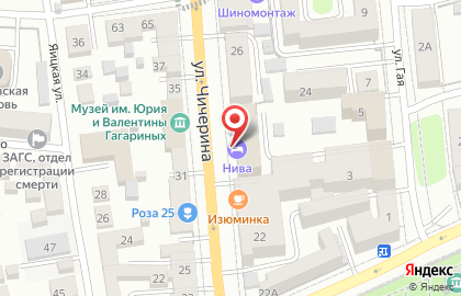 Нива на улице Чичерина на карте