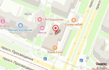 Ресторан Bahroma на проспекте Просвещения на карте