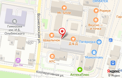 Магазин Куриный мясной домик на Вознесенской улице на карте