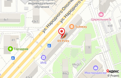 Магазин суши БентоWok на улице Народного Ополчения на карте