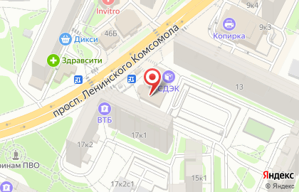 Магазин фастфудной продукции на проспекте Ленинского Комсомола на карте