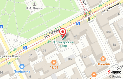 Аптека Пермфармация на улице Ленина, 30 на карте