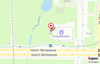 Шиномонтажная мастерская на проспекте Ветеранов на карте