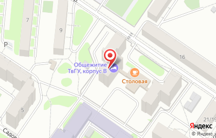 Общежитие ТвГУ в Спортивном переулке на карте