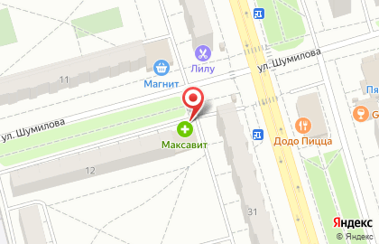 Продуктовый магазин Каравай на улице Шумилова на карте