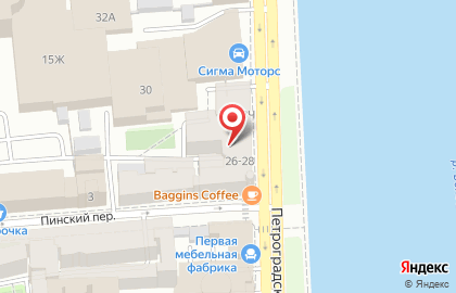 Крафт на Петроградской набережной на карте
