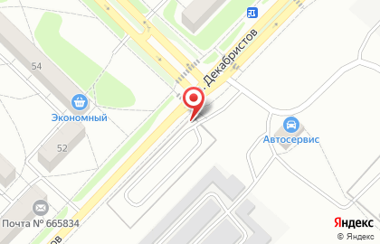 Автостоянка на ул. Декабристов, 4 на карте