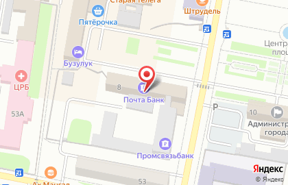 Отделение почтовой связи №40 на улице Чапаева на карте
