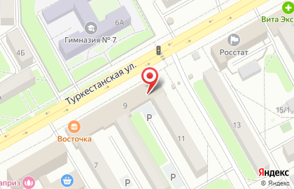 Банкомат АКБ Форштадт, АО на Туркестанской улице, 11 на карте