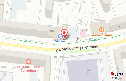 Магазин косметики и бытовой химии Магнит Косметик на улице Моторостроителей на карте