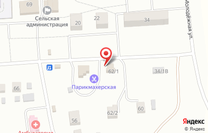 Продуктовый магазин на Молодёжной улице на карте