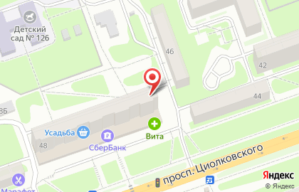 Киоск по продаже фруктов и овощей Деревенька на карте