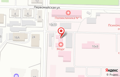 Центральная городская больница на Первомайской улице на карте