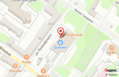 Туристическое агентство География на улице Луначарского на карте