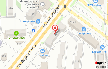 Салон-магазин Арго на улице Воровского на карте