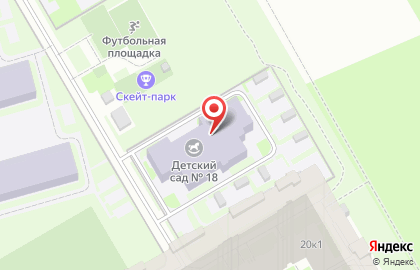 Детский сад №18 на Комендантском проспекте на карте