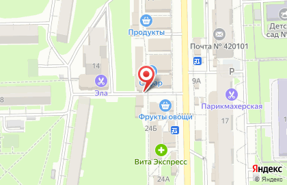 Продуктовый магазин Августина на улице Хусаина Мавлютова на карте