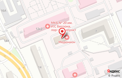 Медицинский центр Медюнион на Инструментальной улице на карте