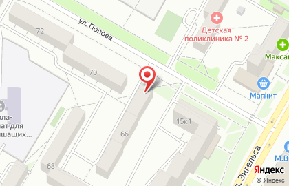 Продуктовый магазин на улице Попова на карте