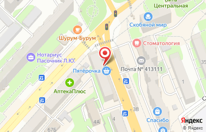 Супермаркет Пятёрочка на проспекте Строителей на карте