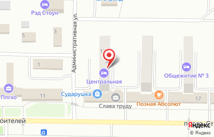 Гостиница Центральная на проспекте Строителей на карте