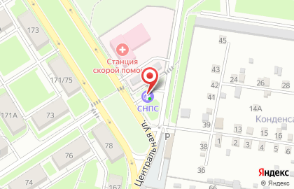 Сеть АЗС Серпуховнефтепродуктсервис на Центральной улице на карте