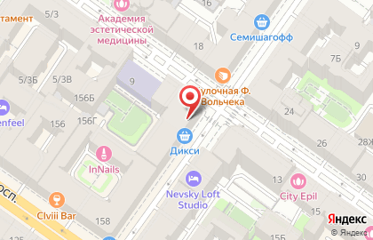 Супермаркет Дикси на метро Площадь Александра Невского на карте