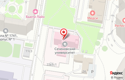 Первый Московский государственный медицинский университет им. И.М. Сеченова в Москве на карте