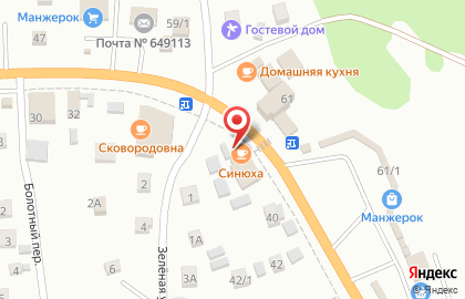 Кафе Синюха в Горно-Алтайске на карте