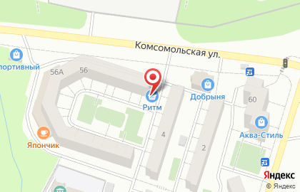Продуктовый магазин Ритм на Комсомольской на карте