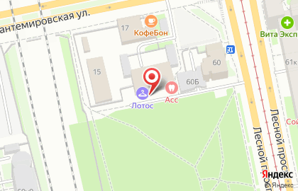 Химчистка-прачечная Лотос на Кантемировской улице на карте
