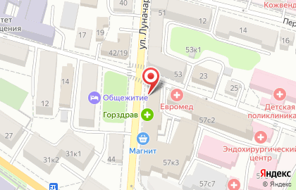 Кафе АНИ на улице Луначарского на карте