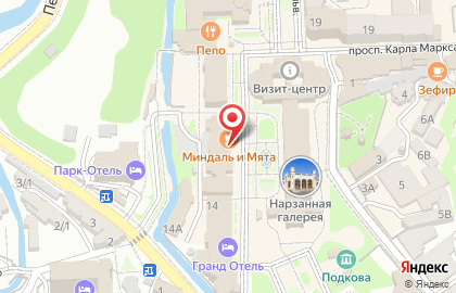 Санаторий Нарзан в Кисловодске на карте